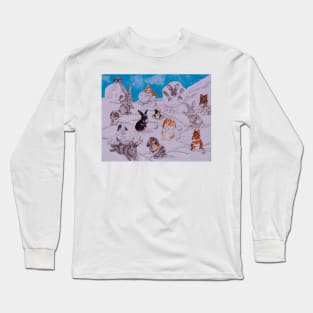 Bunny Snowball Fight Long Sleeve T-Shirt